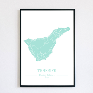 TENERIFE (Kanári-szigetek) színes minimalista dekorációs térkép - otthon & életmód - dekoráció - kép & falikép - poszter - Meska.hu