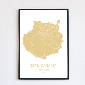 GRAN CANARIA (Kanári-szigetek) színes minimalista dekorációs térkép - otthon & életmód - dekoráció - kép & falikép - poszter - Meska.hu