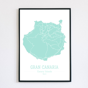GRAN CANARIA (Kanári-szigetek) színes minimalista dekorációs térkép - otthon & életmód - dekoráció - kép & falikép - poszter - Meska.hu