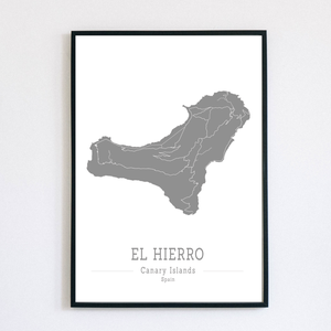 EL HIERRO (Kanári-szigetek) színes minimalista dekorációs térkép - otthon & életmód - dekoráció - kép & falikép - poszter - Meska.hu