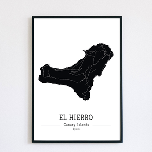 EL HIERRO (Kanári-szigetek) színes minimalista dekorációs térkép - otthon & életmód - dekoráció - kép & falikép - poszter - Meska.hu