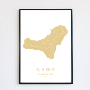 EL HIERRO (Kanári-szigetek) színes minimalista dekorációs térkép - otthon & életmód - dekoráció - kép & falikép - poszter - Meska.hu