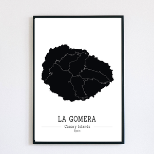 LA GOMERA (Kanári-szigetek) színes minimalista dekorációs térkép - otthon & életmód - dekoráció - kép & falikép - poszter - Meska.hu