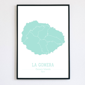 LA GOMERA (Kanári-szigetek) színes minimalista dekorációs térkép - otthon & életmód - dekoráció - kép & falikép - poszter - Meska.hu