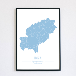 Minimalista Ibiza színes dekorációs térkép , Otthon & Lakás, Dekoráció, Kép & Falikép, Plakát, Mindenmás, MESKA