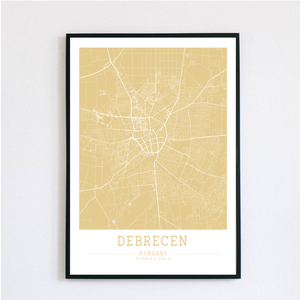 Minimalista DEBRECEN színes dekorációs térkép  - otthon & életmód - dekoráció - kép & falikép - plakát - Meska.hu
