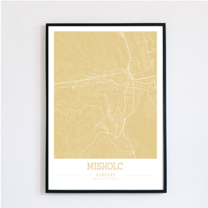 Minimalista MISKOLC színes dekorációs térkép , Otthon & Életmód, Dekoráció, Kép & Falikép, Plakát, Mindenmás, MESKA