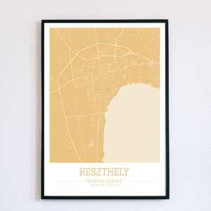 Minimalista KESZTHELY színes dekorációs térkép , Otthon & Életmód, Dekoráció, Kép & Falikép, Plakát, Mindenmás, MESKA