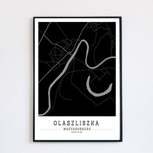 Minimalista OLASZLISZKA fekete dekorációs térkép , Otthon & Életmód, Dekoráció, Kép & Falikép, Plakát, Mindenmás, MESKA