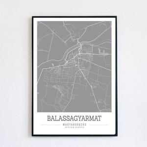Minimalista Balassagyarmat szürke dekorációs térkép , Otthon & Életmód, Dekoráció, Kép & Falikép, Plakát, Mindenmás, MESKA