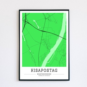 Minimalista Kisapostag zöld dekorációs térkép , Otthon & Lakás, Dekoráció, Kép & Falikép, Plakát, Mindenmás, MESKA