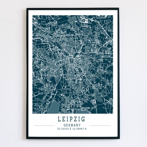 Minimalista Lipcse (Leipzig) színes dekorációs térkép , Otthon & Lakás, Dekoráció, Kép & Falikép, Plakát, Mindenmás, MESKA