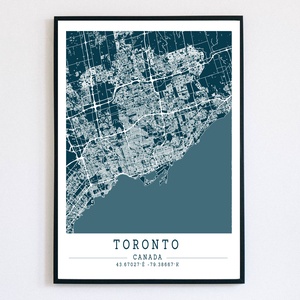 Minimalista Toronto (Kanada) színes dekorációs térkép , Otthon & Életmód, Dekoráció, Kép & Falikép, Plakát, Mindenmás, MESKA