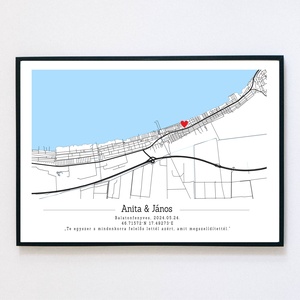 Egyedi nászajándék térkép - egy helyszín megjelölésével, Otthon & Életmód, Dekoráció, Kép & Falikép, Poszter, Fotó, grafika, rajz, illusztráció, MESKA