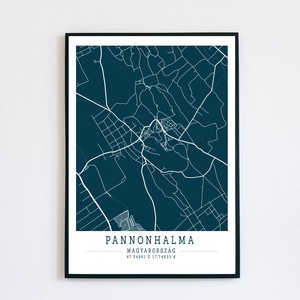 Minimalista Pannonhalma színes dekorációs térkép , Otthon & Életmód, Dekoráció, Kép & Falikép, Plakát, Mindenmás, MESKA