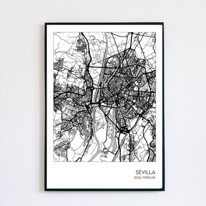 Egyedi kérésre készült Sevilla térkép A5 méretben digitális formátumban - Meska.hu