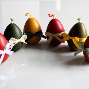 Húsvéti hímes tojás gyertya masnival - otthon & életmód - gyertya, illat, aroma - gyertya - Meska.hu