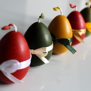 Húsvéti hímes tojás gyertya masnival - otthon & életmód - gyertya, illat, aroma - gyertya - Meska.hu