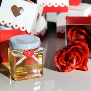 Valentin napi ajándék díszdobozkában, Otthon & Életmód, Gyertya, illat, aroma, Gyertya, Gyertya-, mécseskészítés, MESKA