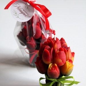 Tulipán örökcsokor méhviaszgyertya  - Meska.hu
