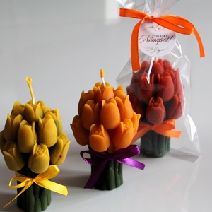 Tulipán örökcsokor méhviaszgyertya  - otthon & életmód - gyertya, illat, aroma - gyertya - Meska.hu
