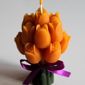 Tulipán örökcsokor méhviaszgyertya  - otthon & életmód - gyertya, illat, aroma - gyertya - Meska.hu