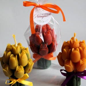 Tulipán örökcsokor méhviaszgyertya , Otthon & Életmód, Gyertya, illat, aroma, Gyertya, Gyertya-, mécseskészítés, MESKA