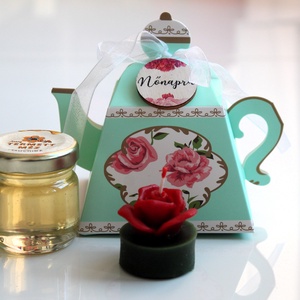 Nőnapi vintaige mézes teáskanna ajándék díszdoboz - otthon & életmód - gyertya, illat, aroma - gyertya - Meska.hu