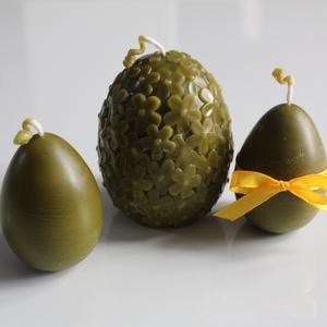 Húsvéti világoszöld hímes tojás gyertya, Otthon & Életmód, Gyertya, illat, aroma, Gyertya, Gyertya-, mécseskészítés, MESKA