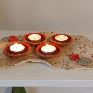 Adventi koszorú, Adventi asztali mécsestartó - Meska.hu