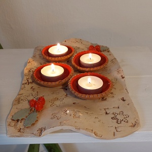 Adventi koszorú, Adventi asztali mécsestartó - karácsony - adventi díszek - adventi koszorú - Meska.hu