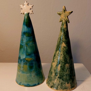  Adventi asztali dísz, kerámia fenyőfák - karácsony - adventi díszek - adventi koszorú - Meska.hu