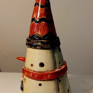 Kerámia hóember, mécsestartó - otthon & életmód - dekoráció - spiritualitás - füstölő és füstölőtartó - Meska.hu