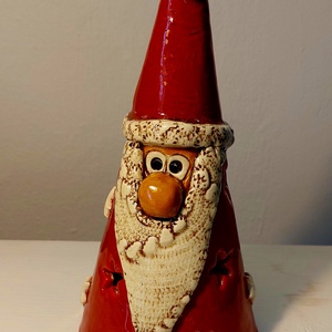 Kerámia Mikulás, mécsestartó - Meska.hu