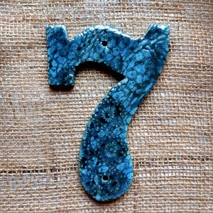 Kerámia házszám 7. - otthon & életmód - ház & kert - házszám - Meska.hu