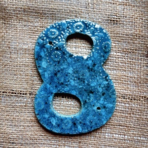 Kerámia házszám, Otthon & Életmód, Konyhafelszerelés, tálalás, Tálalás, Tányér & Étkészlet, Agyagozás, Kerámia, MESKA