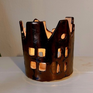 Ünnepi bronz mécsestartó - otthon & életmód - dekoráció - fali és függő dekoráció - fali kulcstartó - Meska.hu