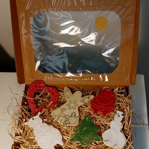 Kerámia fenyőfadísz díszdobozban - otthon & életmód - konyhafelszerelés, tálalás - tálalás - tányér & étkészlet - Meska.hu