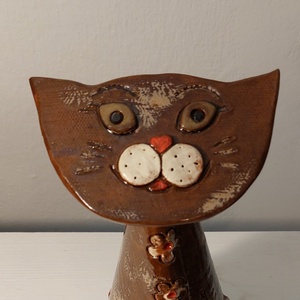 Kerámia cica, Otthon & Életmód, Dekoráció, Spiritualitás, Füstölő és füstölőtartó, Agyagozás, Kerámia, MESKA