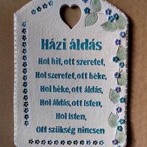 Fali kerámia Háziáldás, Otthon & Életmód, Dekoráció, Fali és függő dekoráció, Fali kulcstartó, Kerámia, MESKA