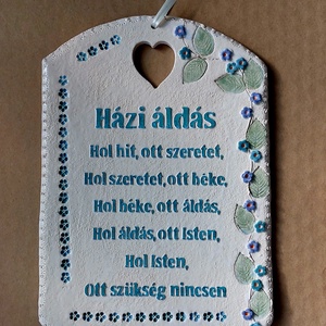 Fali kerámia Háziáldás - otthon & életmód - dekoráció - fali és függő dekoráció - fali kulcstartó - Meska.hu