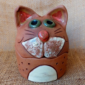 Cica alakú fokhagymatartó, Otthon & Életmód, Konyhafelszerelés, tálalás, Konyhai tárolás, Fűszertartó, Agyagozás, MESKA