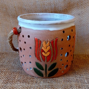 Kerámia mécsestartó vagy kaspó, Otthon & Életmód, Virágdekoráció, Virágtartó, Kaspó, Kerámia, MESKA