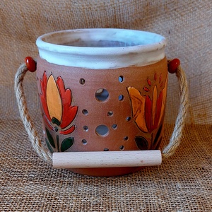 Kerámia mécsestartó vagy kaspó - otthon & életmód - virágdekoráció - virágtartó - kaspó - Meska.hu