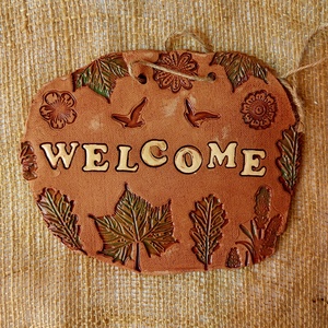Kerámia Welcome ajtódísz - otthon & életmód - dekoráció - spiritualitás - füstölő és füstölőtartó - Meska.hu