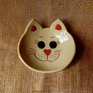Kerámia cica alakú tálka - otthon & életmód - dekoráció - spiritualitás - füstölő és füstölőtartó - Meska.hu
