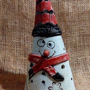 Kerámia Hóember, mécsestartó - karácsony - adventi díszek - adventi asztaldísz - Meska.hu