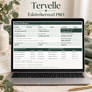 Tervelle Esküvőtervező PRO � automatizált Google Sheets esküvőtervező, költségvetés, vendéglista és feladatkezelő, Esküvő, Esküvői szett, Fotó, grafika, rajz, illusztráció, MESKA