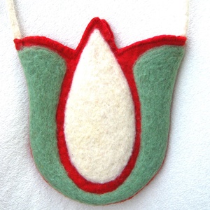 Tulipános nemeztáska, Táska & Tok, Kézitáska & válltáska, Válltáska, Nemezelés, Hímzés, MESKA