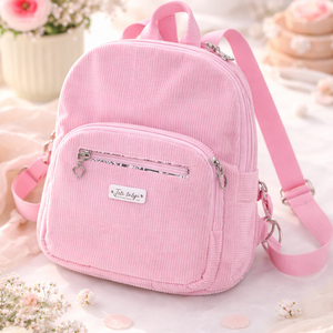 Rózsaszín kordbársony hátizsák, Táska & Tok, Kézitáska & válltáska, Belső rendező, Varrás, MESKA